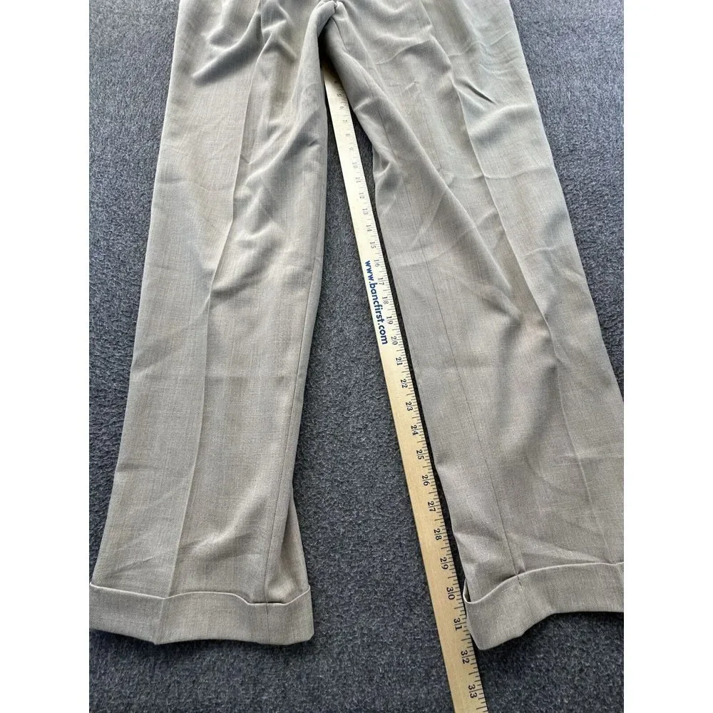 Ralph‎ Lauren Pants Mens 38Wx32L Dark Beige Khakis Pleated Front Cuffed Pockets